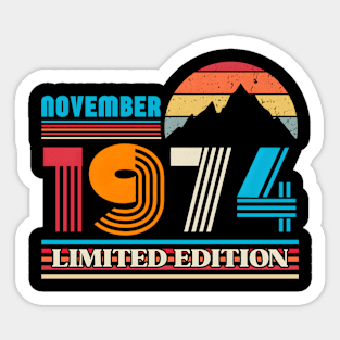 November 1974 Limited Edition | Made In 1974,Classic 1974 Sticker